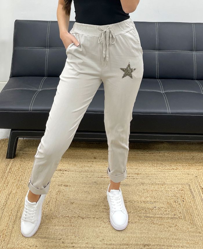 Pantajogg étoile beige 🌼