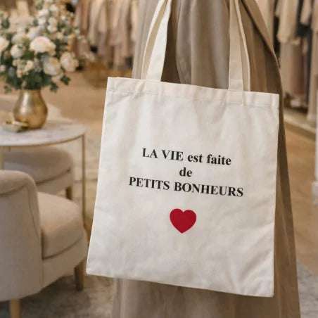 Tote Bag La vie est faite de petits bonheurs ❤️