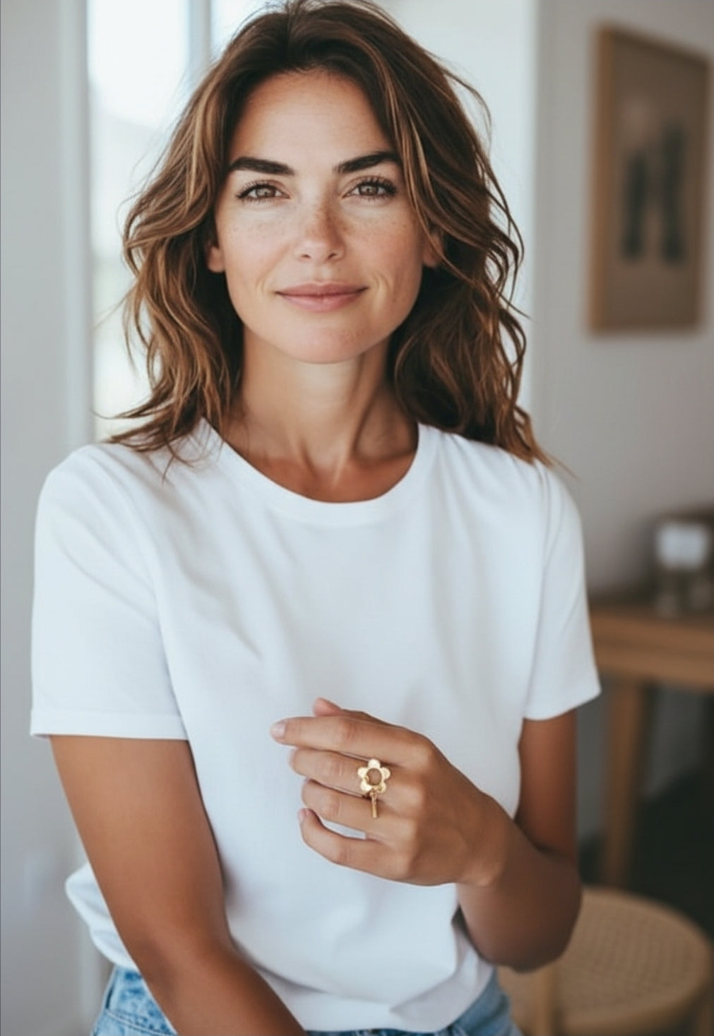 Bague fleur barrette