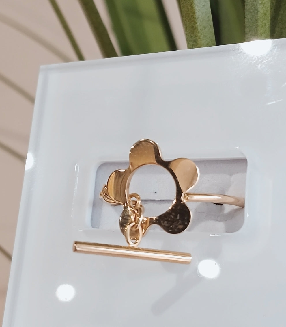 Bague fleur barrette