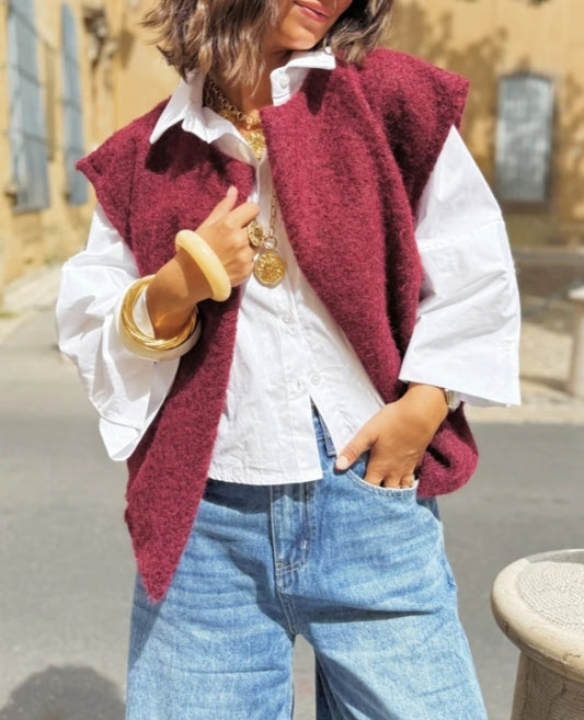 Veste sans manches bordeaux