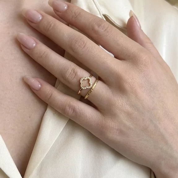 Bague double anneau TRÈFLE