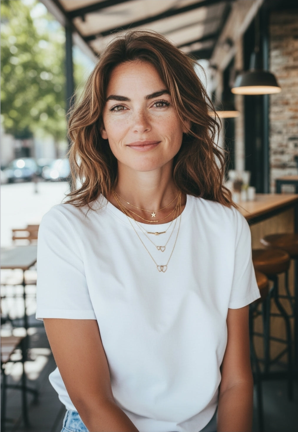 Collier cœurs en acier inoxydable